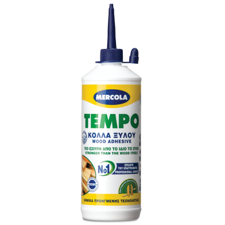 Κόλλα ξύλου PVAC κρυσταλλιζέ D2 750gr Mercola Tempo 01002