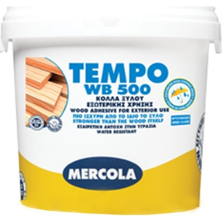 Κόλλα ξύλου PVAC λευκή D3 5kg Mercola Tempo Wb 500 01024