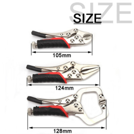 Σετ 3 τεμαχίων Πένσα συγκράτησης mini grip 4''- Πένσα συγκράτησης C Clamp mini grip 5'' - Πένσα συγκράτησης μακρύ σιαγώνες grip mini 5'' OEM 858529