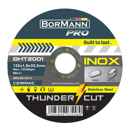 ΔΙΣΚΟΣ ΚΟΠΗΣ ''THUNDER-CUT"  ΙΝΟΧ EXTRA LONG CERAMIC Φ125x1mm BHT2001 BORMANN 054504
