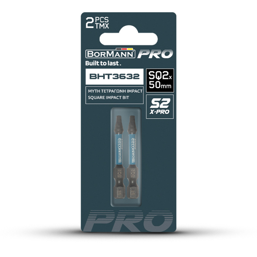 Μύτη Τετράγωνη SQ2x50mm 2τεμ BORMANN Pro BHT3632-2 059721 Μύτη Τετράγωνη SQ2x50mm 2τεμ BORMANN Pro BHT3632-2 059721