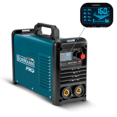 ΗΛΕΚΤΡΟΚΟΛΛΗΣΗ INVERTER ΑΠΟΔΟΣΗ 160Α/60%, ΨΗΦ.ΟΘΟΝΗΣ, ΜΕΓ.ΗΛΕΚΤΡΟΔΙΟ 4mm, ΠΕΡΙΛΑΜΒΑΝΕΙ ΕΞΑΡΤΗΜΑΤΑ BIW1760 BORMANN Pro 061960