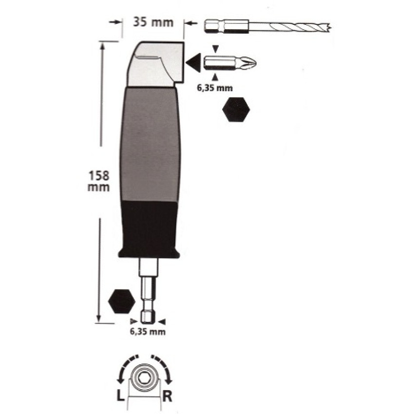 ΤΣΟΚ ΓΩΝΙΑΚΟ ΓΙΑ ΜΥΤΕΣ 1/4'' PROBUILDER 14593