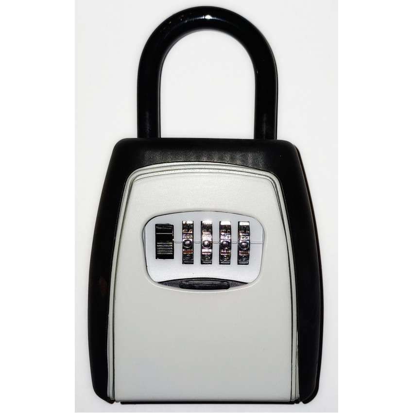 Κλειδοθήκη ασφαλείας με λαιμό από ανθεκτικό κράμα αλουμινίου με συνδυασμό 4 ψηφίων για εξωτερικό - εσωτερικό χώρο, σε γκρι - μαύρο χρώμα ιδανικό για Airbnb 100 x 40 x 90mm OEM 21357