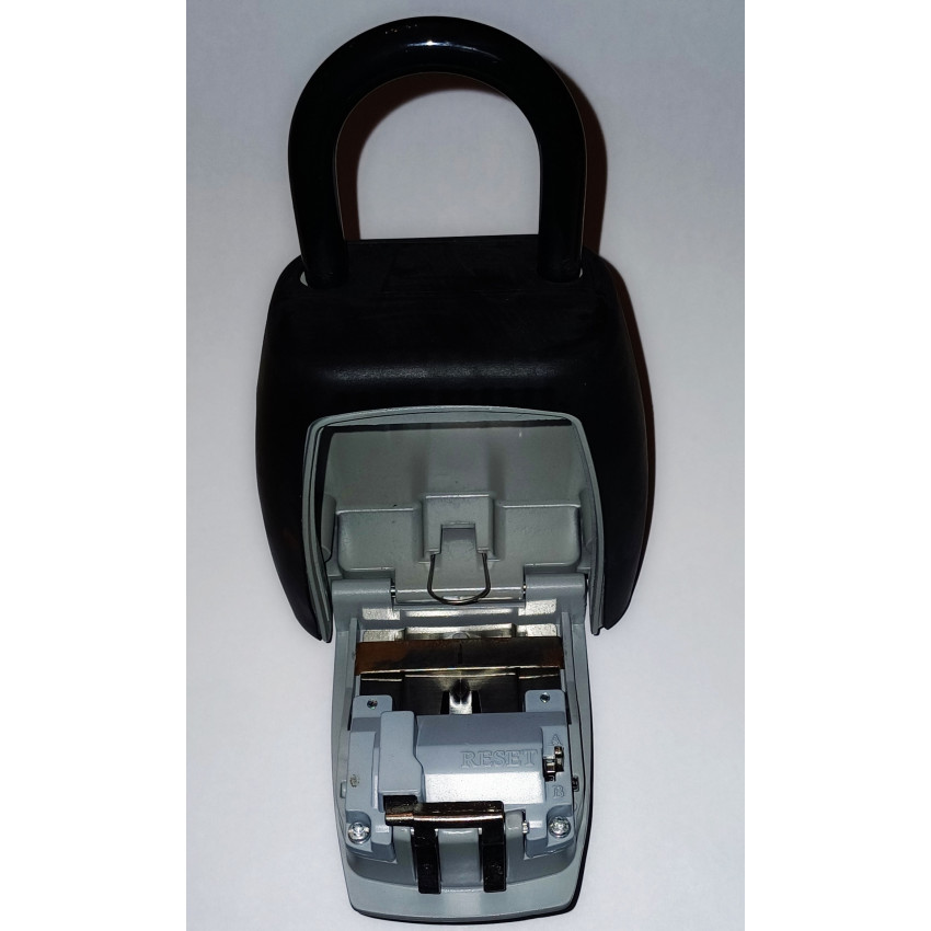 Κλειδοθήκη ασφαλείας με λαιμό από ανθεκτικό κράμα αλουμινίου με συνδυασμό 4 ψηφίων για εξωτερικό - εσωτερικό χώρο, σε γκρι - μαύρο χρώμα ιδανικό για Airbnb 100 x 40 x 90mm OEM 21357