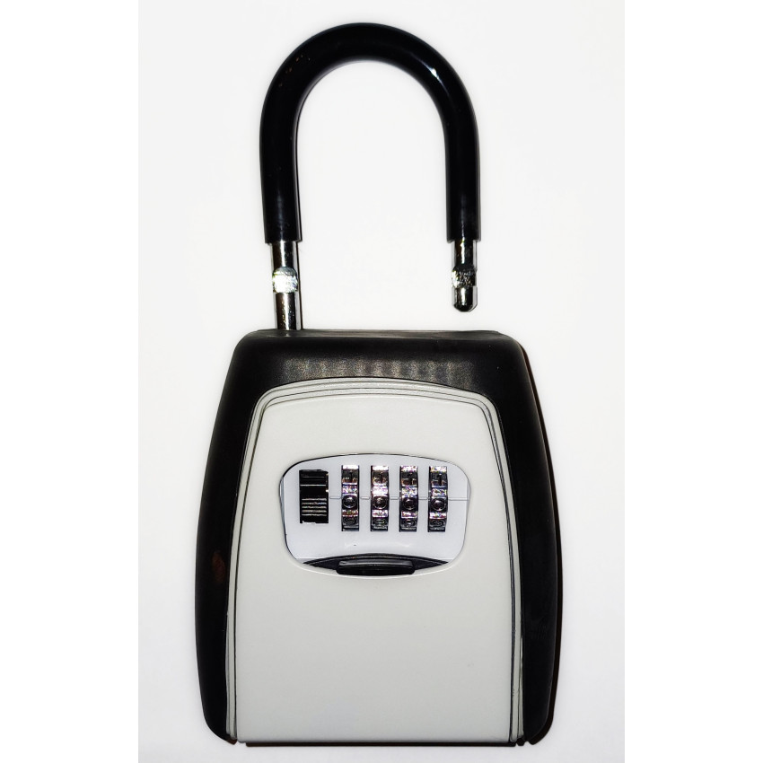 Κλειδοθήκη ασφαλείας με λαιμό από ανθεκτικό κράμα αλουμινίου με συνδυασμό 4 ψηφίων για εξωτερικό - εσωτερικό χώρο, σε γκρι - μαύρο χρώμα ιδανικό για Airbnb 100 x 40 x 90mm OEM 21357