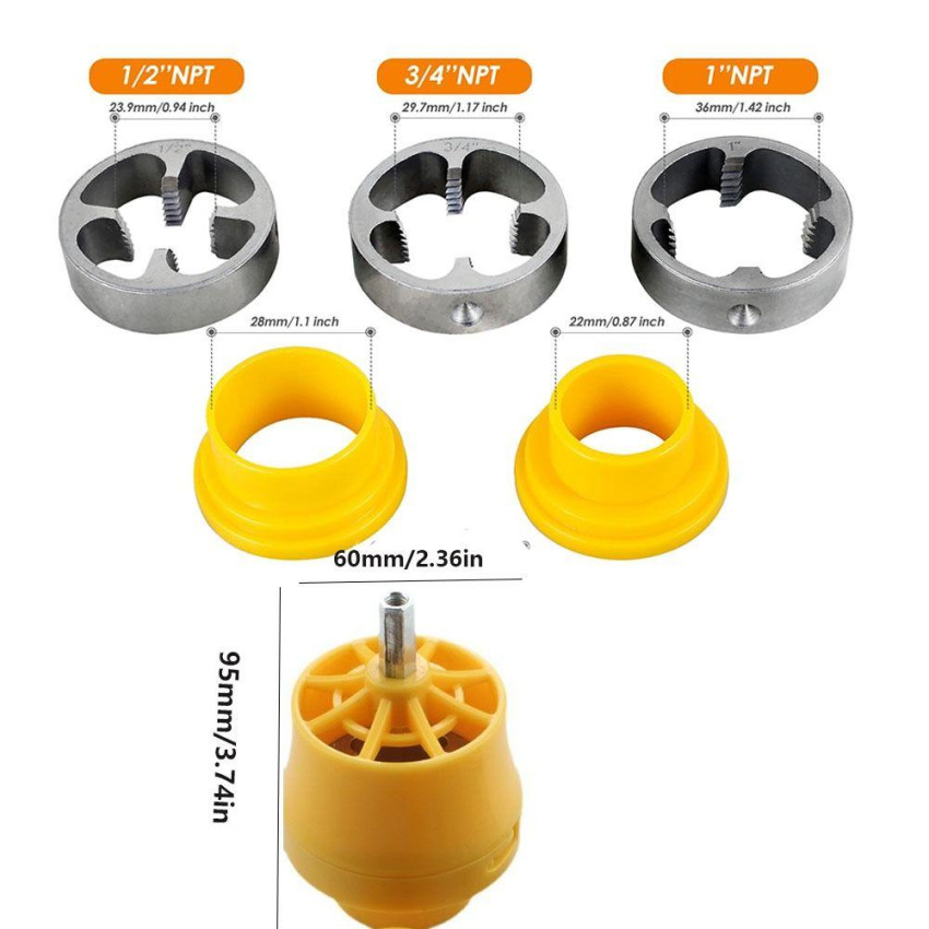 Κιτ σπειρώματος σωλήνων PVC με μήτρες 1/2'' σε 3/4'' σε 1'' OEM 38365 Κιτ σπειρώματος σωλήνων PVC με μήτρες 1/2'' σε 3/4'' σε 1'' OEM 38365