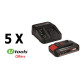 5 x Ταχυφορτιστής & μπαταρία 2.5Ah Einhell 5x4512097 5 x Ταχυφορτιστής & μπαταρία 2.5Ah Einhell 5x4512097