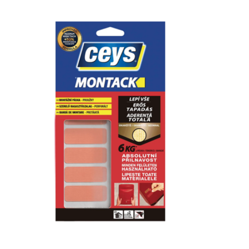 Ταινία διπλής όψης σε 10 λωρίδες 48mmx18mm (6kg / τεμ.) Ceys montack 709933