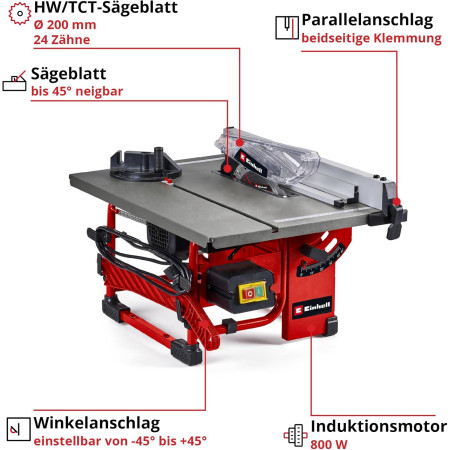Δισκοπρίονο πάγκου 800W Einhell TC-TS 8 I 4340412