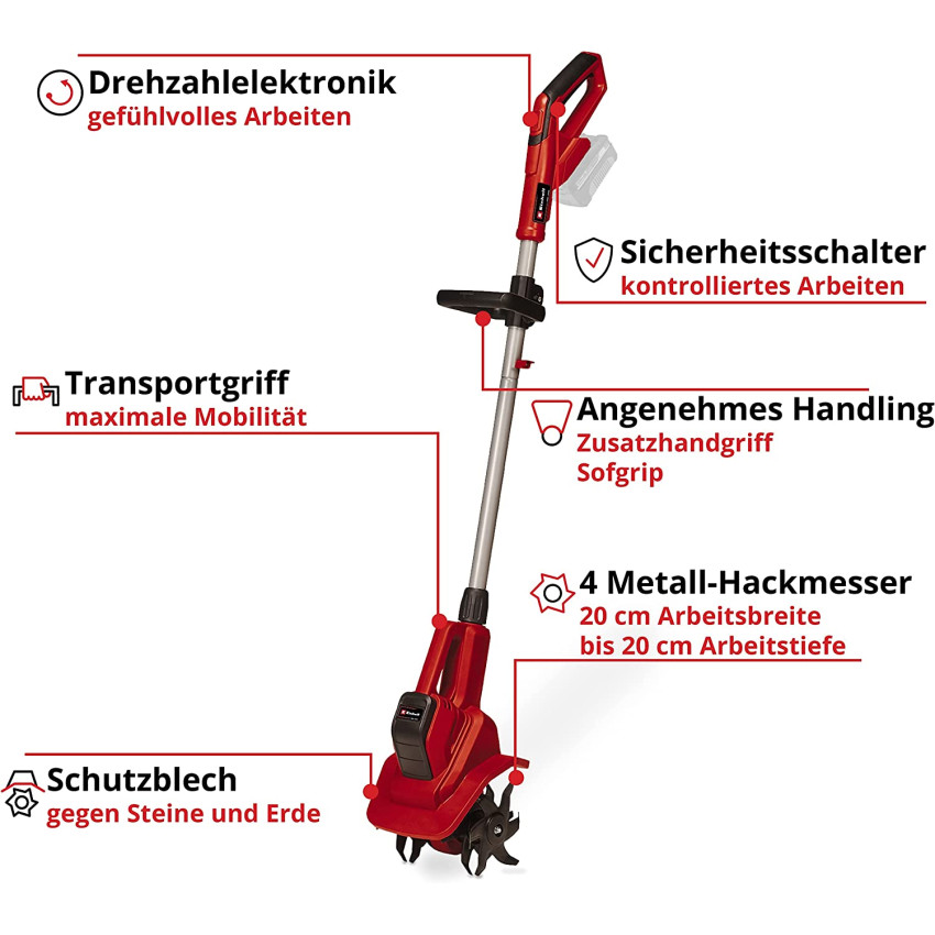 Φρέζα οργώματος μπαταρίας 20cm 18V EINHELL GE-CR 18/20 Li E - Solo 3431210