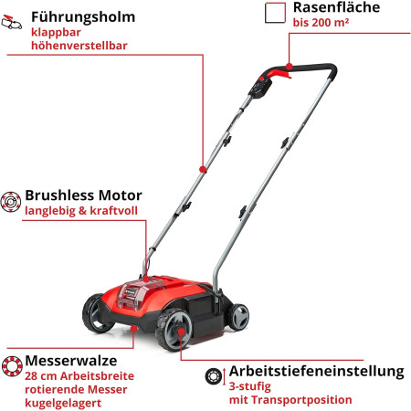 Καθαριστής γκαζόν μπαταρίας 18V Einhell GC-SC 18/28 Li Brushless - Solo 3420604