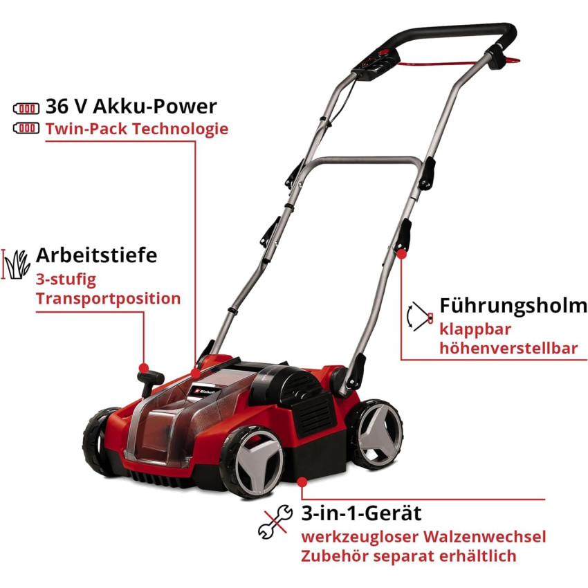 Καθαριστής γκαζόν μπαταρίας 36V Einhell GE-SC 36/35 Li Brushless - Solo 3420680