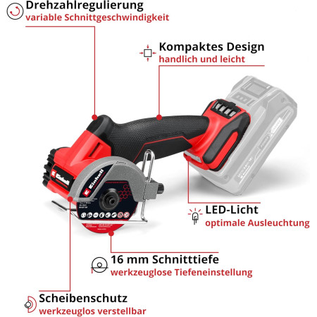 Κόφτης 75mm μπαταρίας 18V Einhell TP-CO 18/76-C Li Brushless - Solo 4432000