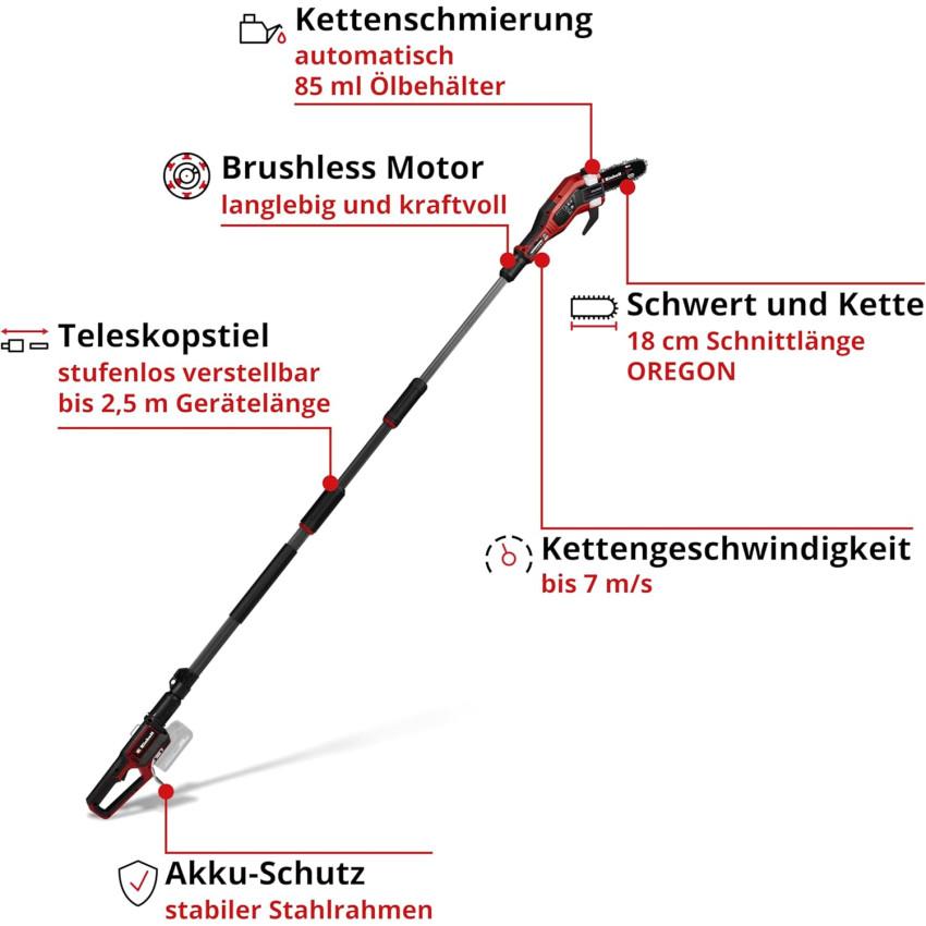 Κονταροπρίονο μπαταρίας 200mm 18V Einhell GP-LC 18/20 Li T Brushless - Solo 3410971 Κονταροπρίονο μπαταρίας 200mm 18V Einhell GP-LC 18/20 Li T Brushless - Solo 3410971