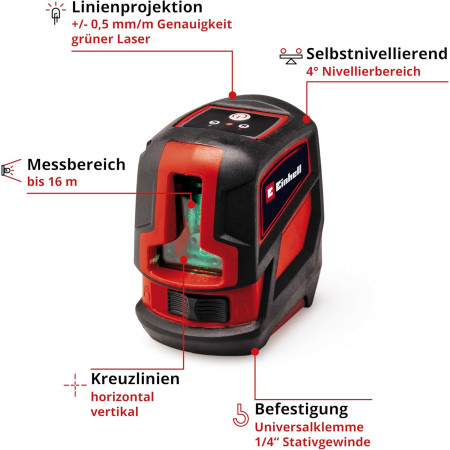 Laser σταυρού αυτορυθμιζόμενο Einhell TC-LL 2 G (πράσινης δέσμης) 2270109