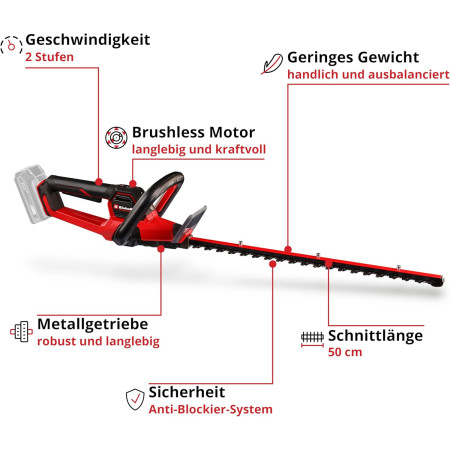 Μπορντουροψάλιδο μπαταρίας 18V 560mm Einhell GP-CH 18/50 Li Brushless - Solo 3410950 
