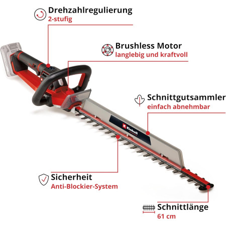 Μπορντουροψάλιδο μπαταρίας 18V 670mm Einhell GP-CH 18/61 Li Brushless - Solo 3410935 