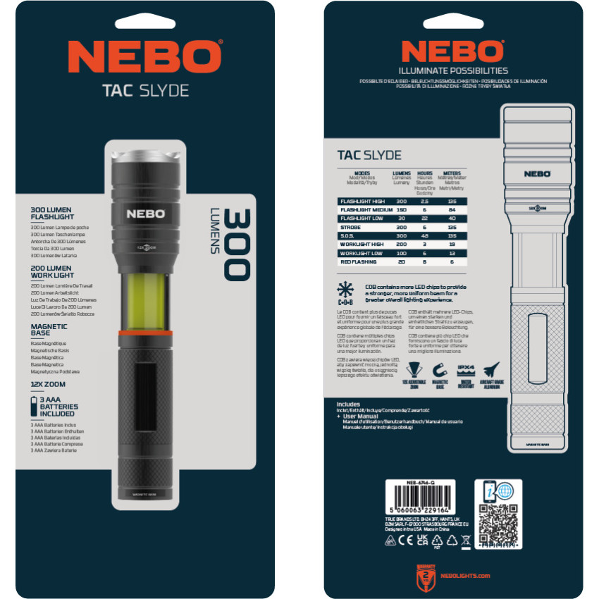 ΦΑΚΟΣ 300 Lumens ΝΕΒΟ TAC SLYDE (BLISTER) NEB-6746-G ΦΑΚΟΣ 300 Lumens ΝΕΒΟ TAC SLYDE (BLISTER) NEB-6746-G