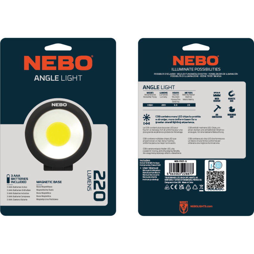 ΦΑΚΟΣ 220 Lumens ΝΕΒΟ ANGLE LIGHT (BLISTER) NEB-7007-G ΦΑΚΟΣ 220 Lumens ΝΕΒΟ ANGLE LIGHT (BLISTER) NEB-7007-G