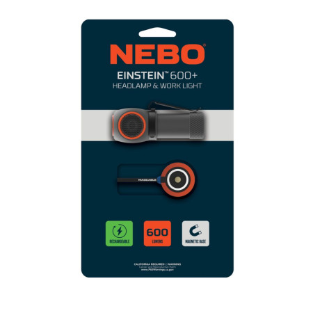 ΦΑΚΟΣ ΚΕΦΑΛΗΣ 600 Lumens NEBO EINSTEIN 600+  NEB-HLP-1008-G