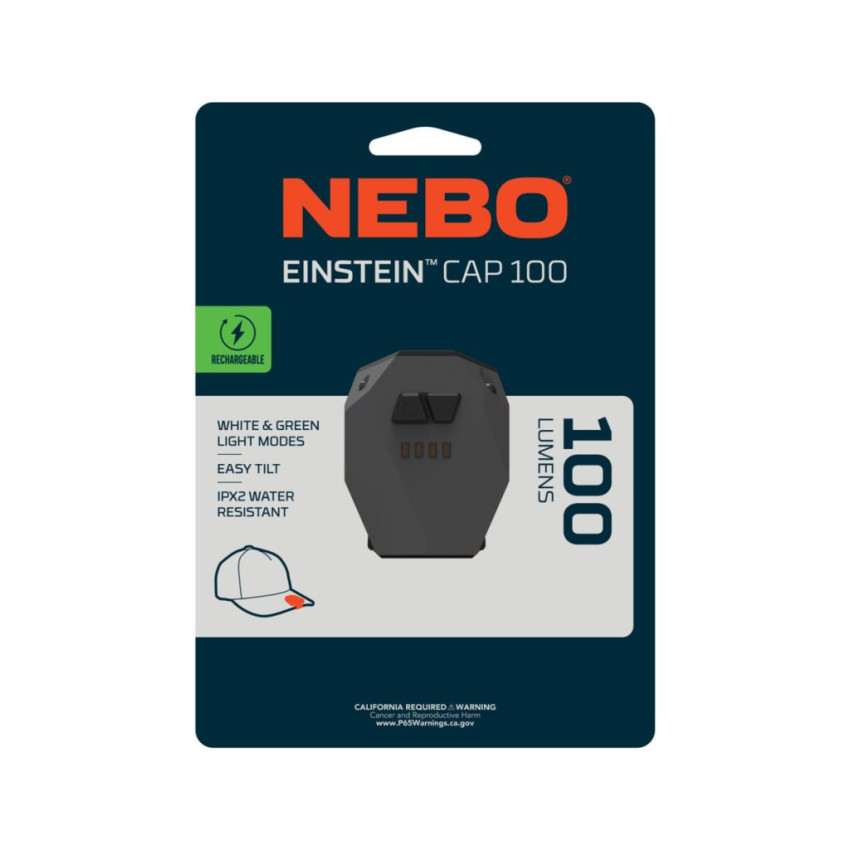 ΦΑΚΟΣ ΚΑΠΕΛΟΥ 100 Lumens NEBO EINSTEIN CAP 100 NEB-HLP-1009-G ΦΑΚΟΣ ΚΑΠΕΛΟΥ 100 Lumens NEBO EINSTEIN CAP 100 NEB-HLP-1009-G
