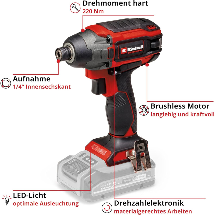 Παλμικό Κατσαβίδι 220Nm Einhell TP-CI 18/220 Li BL - Solo 4510085 Παλμικό Κατσαβίδι 220Nm Einhell TP-CI 18/220 Li BL - Solo 4510085
