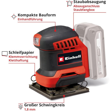 Παλμικό τριβείο μπαταρίας 18V 101 x 113 mm Einhell TE-OS 18/113 Li - Solo 4460731