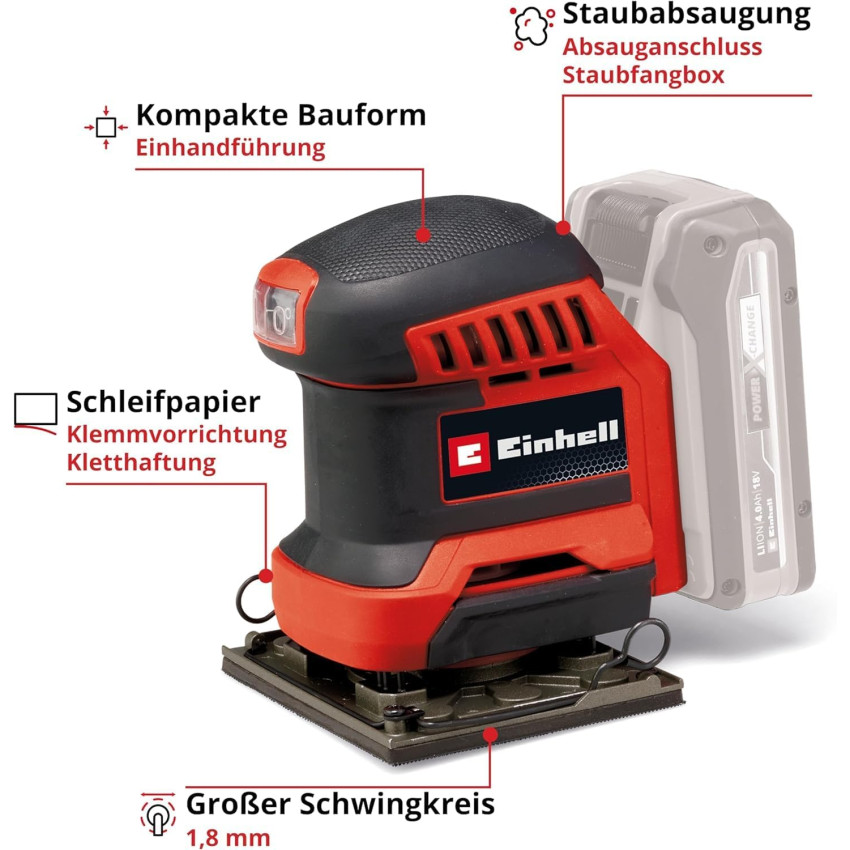 Παλμικό τριβείο μπαταρίας 18V 101 x 113 mm Einhell TE-OS 18/113 Li - Solo 4460731 Παλμικό τριβείο μπαταρίας 18V 101 x 113 mm Einhell TE-OS 18/113 Li - Solo 4460731