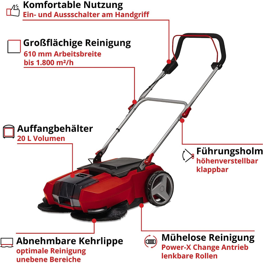 Σάρωθρο μπαταρίας 18V Einhell TE-SW 18/610 Li-Solo 2352040