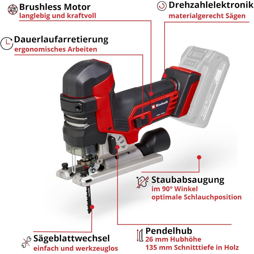 Σέγα μπαταρίας 18V Einhell TP-JST 18/135 Li BL - Solo Brushless 4321265
