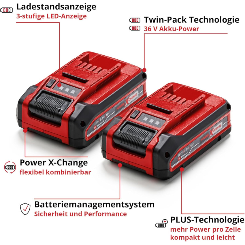 Σετ 2 x 3.0 Ah Μπαταρίες Einhell Power X-Change Plus Twin Pack Einhell 4511631