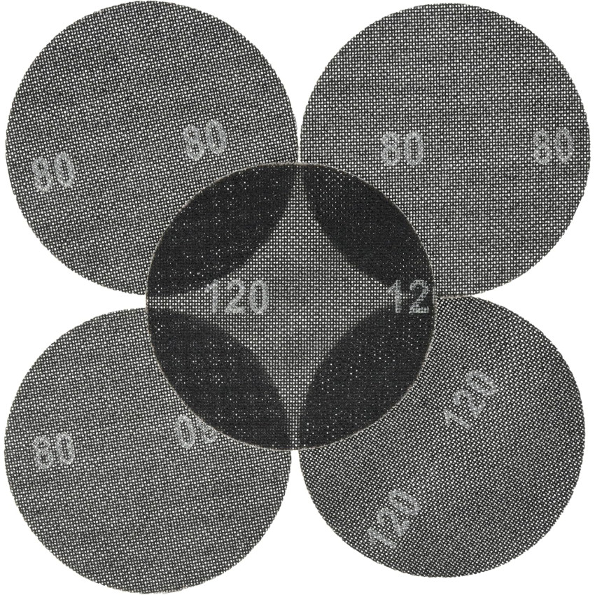 Σετ 5 τμχ. γυαλόχαρτα velcro Φ180mm  KWB 49490905