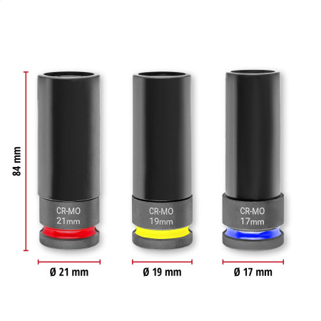 Σετ καρυδάκια impact resistant 3τεμ 17 / 19 / 21 mm Einhell 49109263