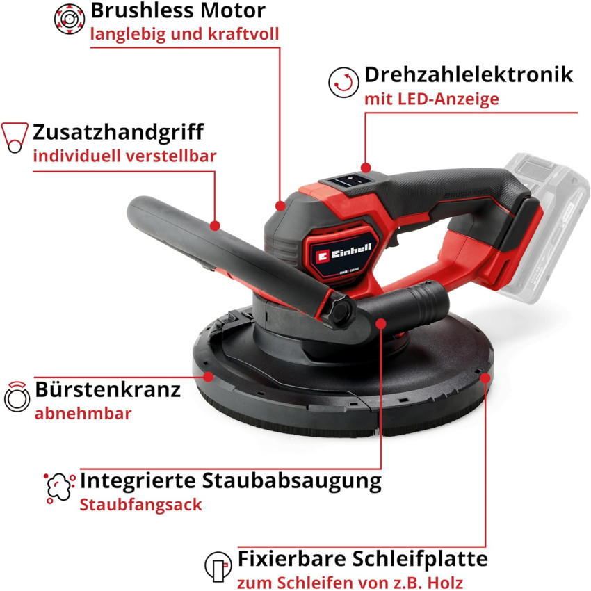 Τριβείο τοίχου μπαταρίας 18V Einhell TP-DWS 18/225 Li Brushless - Solo 4259995 Τριβείο τοίχου μπαταρίας 18V Einhell TP-DWS 18/225 Li Brushless - Solo 4259995