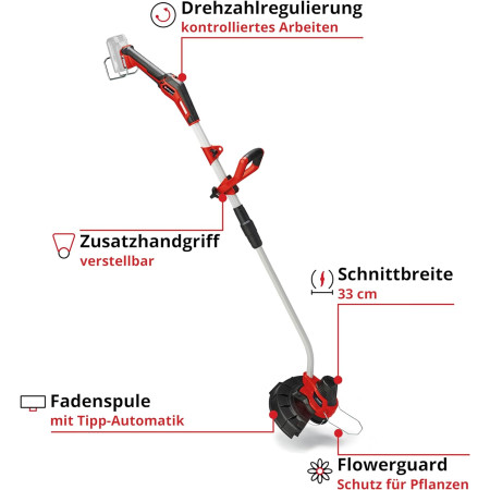 Χορτοκοπτικό μεσηνέζας μπαταρίας 18V Einhell GE-CT 18/33 Li E- Solo 3411270