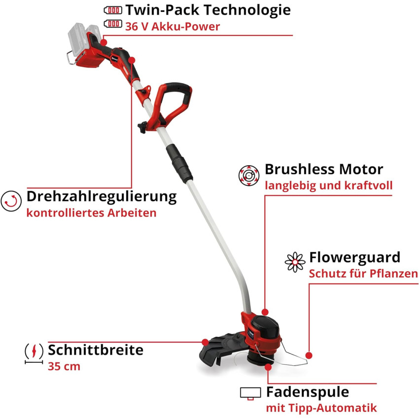 Χορτοκοπτικό μεσηνέζας μπαταρίας 36V Einhell GP-CT 36/35 Li Brushless - Solo 3411330 Χορτοκοπτικό μεσηνέζας μπαταρίας 36V Einhell GP-CT 36/35 Li Brushless - Solo 3411330