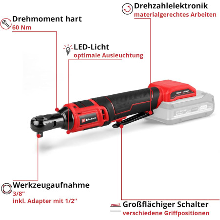 Καστάνια μπαταρίας 60Nm 18V Einhell TE-RW 18/60 Li - Solo 4514320