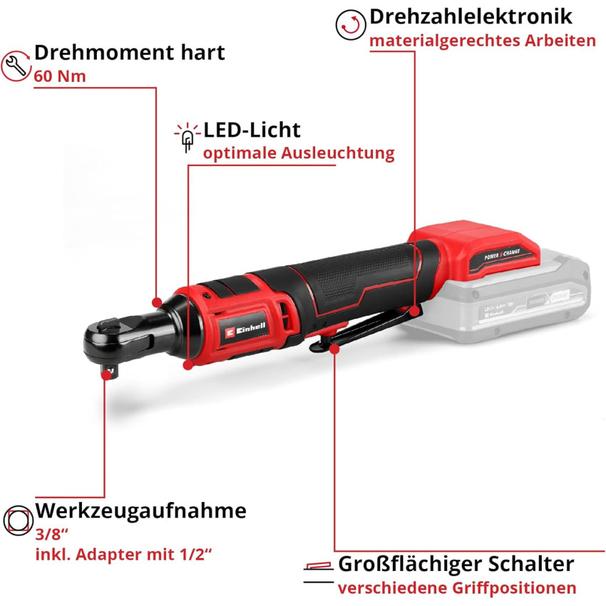 Καστάνια μπαταρίας 60Nm 18V Einhell TE-RW 18/60 Li - Solo 4514320 Καστάνια μπαταρίας 60Nm 18V Einhell TE-RW 18/60 Li - Solo 4514320