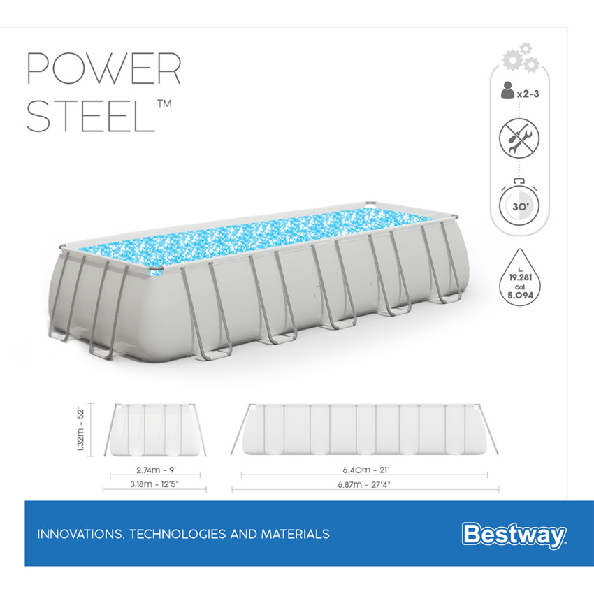 ΠΙΣΙΝΑ ΕΞΩΤΕΡΙΚΟΥ ΣΚΕΛΕΤΟΥ 640 x 274 x 132 cm BESTWAY 15552 ΠΙΣΙΝΑ ΕΞΩΤΕΡΙΚΟΥ ΣΚΕΛΕΤΟΥ 640 x 274 x 132 cm BESTWAY 15552