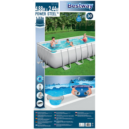 ΠΙΣΙΝΑ ΕΞΩΤΕΡΙΚΟΥ ΣΚΕΛΕΤΟΥ 4.88 x 2.44 x 1.22m BESTWAY 15598