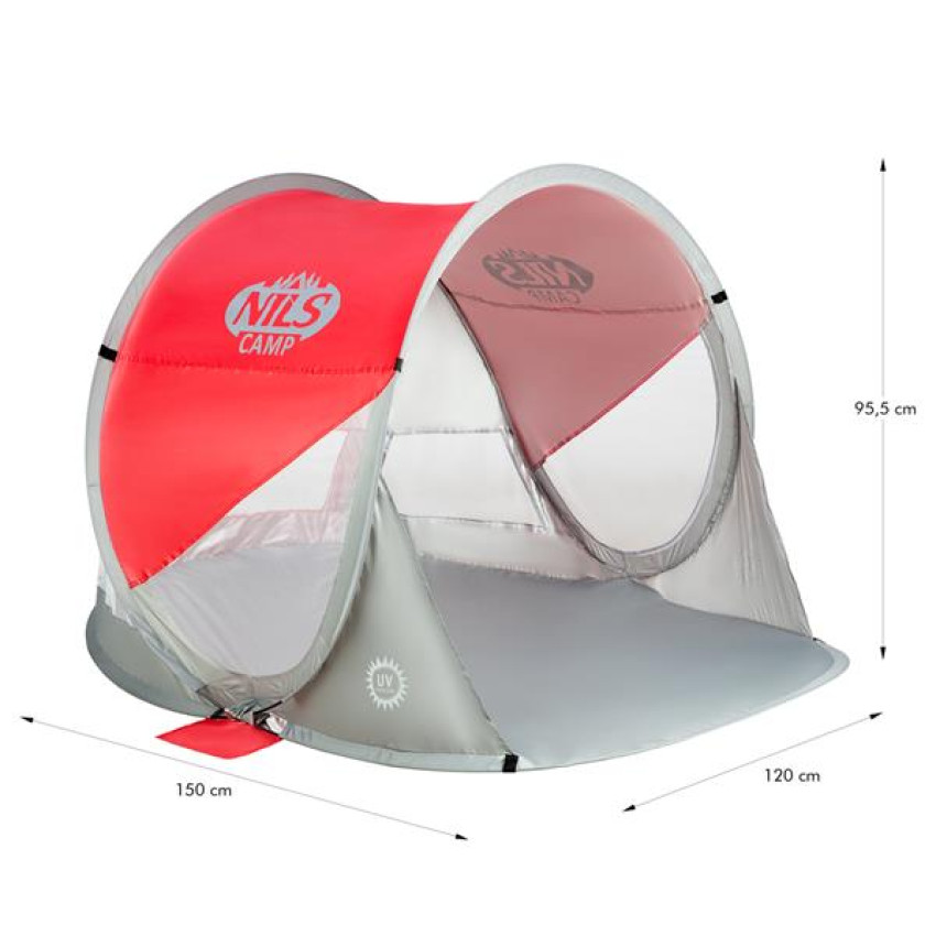 ΣΚΗΝΗ ΠΑΡΑΛΙΑΣ POP UP ΚΟΚΚΙΝΗ ΓΚΡΙ NILS CAMP NC3142 15-04-015 ΣΚΗΝΗ ΠΑΡΑΛΙΑΣ POP UP ΚΟΚΚΙΝΗ ΓΚΡΙ NILS CAMP NC3142 15-04-015