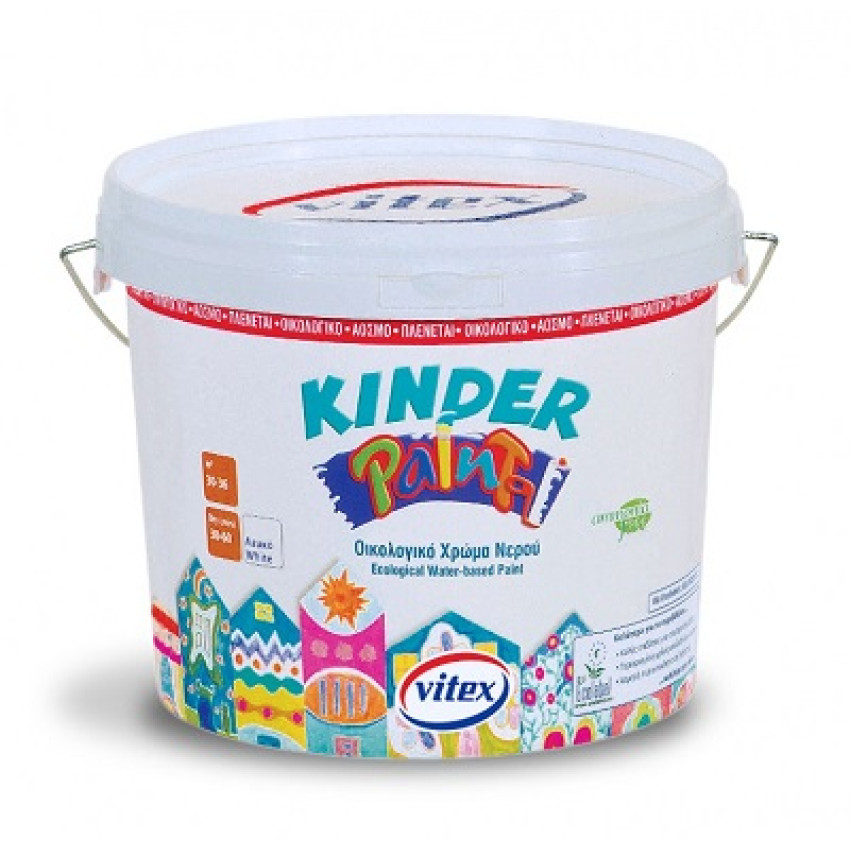 KINDER PAINT ECO ΠΛΑΣΤΙΚΟ ΟΙΚΟΛΟΓΙΚΟ ΧΡΩΜΑ ΛΕΥΚΟ 0.75Lt VITEX 1003812