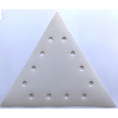 Τριγωνικό σμυριδόχαρτο Velcro λευκό 290mmx290mmx290mm με 12 τρύπες P100  για τριβεία τοίχου ( καμηλοπάρδαλης FLEX )Smirdex 510429100