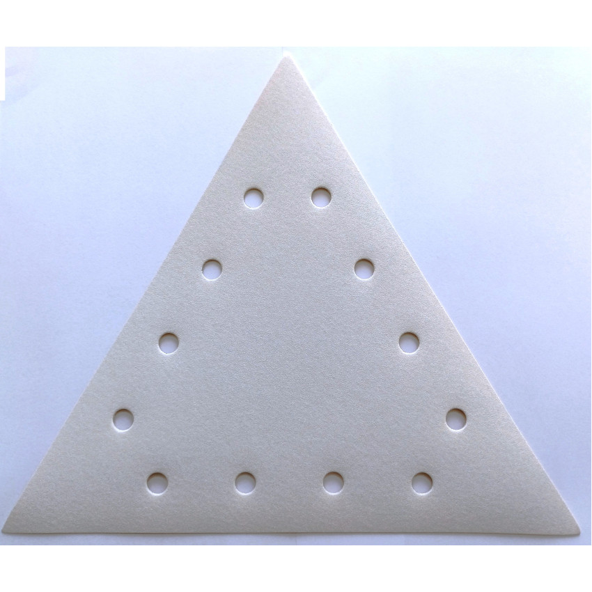 Τριγωνικό σμυριδόχαρτο Velcro λευκό 290mmx290mmx290mm με 12 τρύπες P100 για τριβεία τοίχου ( καμηλοπάρδαλης FLEX )Smirdex 510429100 Τριγωνικό σμυριδόχαρτο Velcro λευκό 290mmx290mmx290mm με 12 τρύπες P100 για τριβεία τοίχου ( καμηλοπάρδαλης FLEX )Smirdex 510429100
