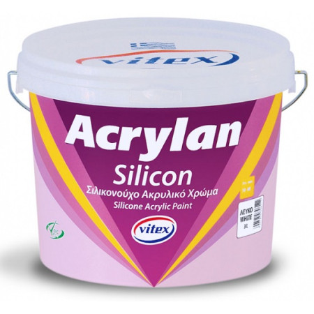 VITEX ACRYLAN SILICON 3Lt ΣΙΛΙΚΟΝΟΥΧΟ ΑΚΡΥΛΙΚΟ ΧΡΩΜΑ ΛΕΥΚΟ 1003080