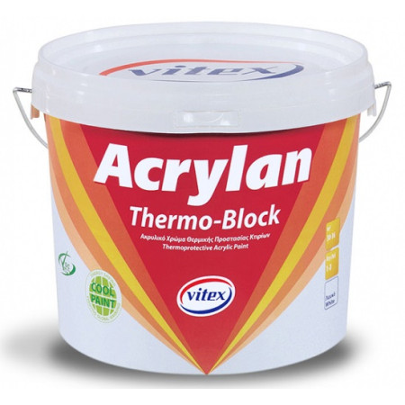 VITEX ACRYLAN THERMO-BLOCK 3Lt ΣΤΕΓΑΝΩΤΙΚΟ ΘΕΡΜΟΠΡΟΣΤΑΤΕΥΤΙΚΟ ΑΚΡΥΛΙΚΟ ΧΡΩΜΑ ΛΕΥΚΟ 1003825