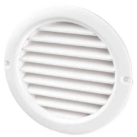 Περσίδα εξαερισμού αλουμινίου στρογγυλή με σίτα και έλασμα Φ100-120 λευκή  25709