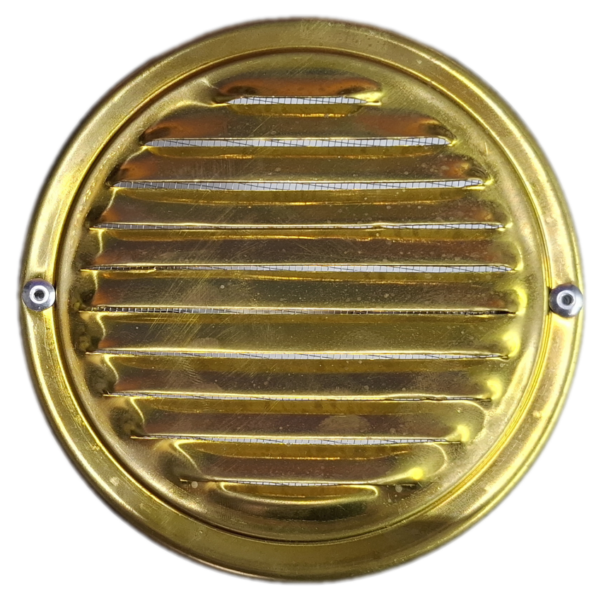 Περσίδα εξαερισμού αλουμινίου στρογγυλή με σίτα και έλασμα Φ100-120 μπρονζέ 25701