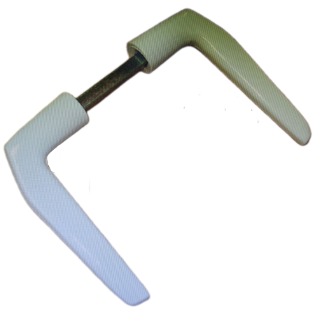 Πόμολο αλουμινίου 110 λευκό για σιδερένιες πόρτες 26401